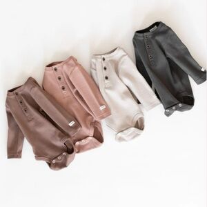 Organic Ribbed Kids Matching Set - Neutral Tones